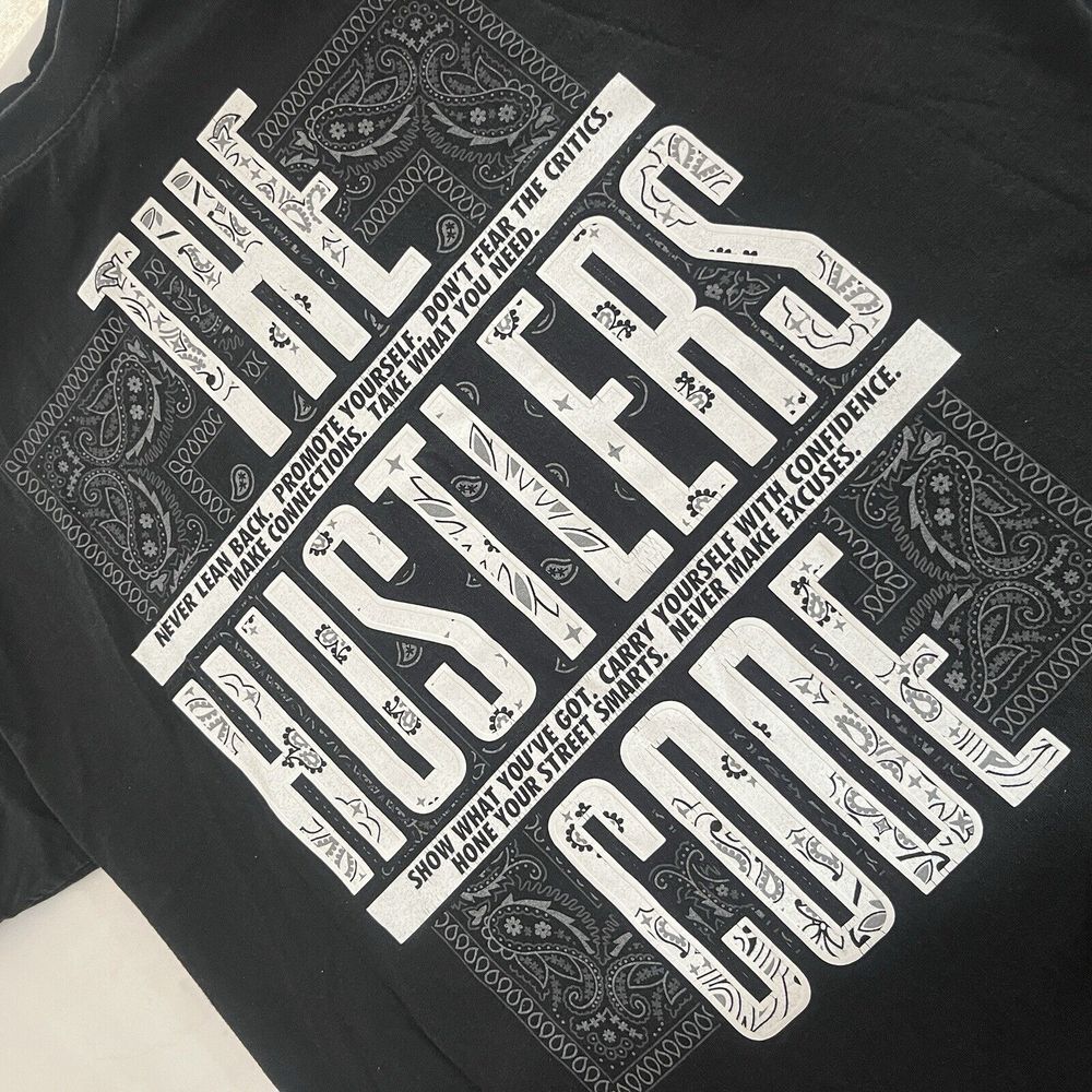 Vintage Shaka Wear Y2K Mens 2XL The‎ Hustler Code Pullover Graphic Print FB